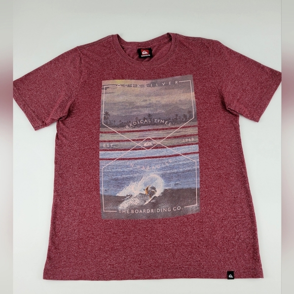 Quiksilver Other - Quiksilver Men's Maroon Graphic T-Shirt Size L